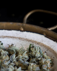 Cannabis untrimmed dried buds and flowers