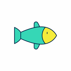 Filled outline Fish icon isolated on white background. Vector