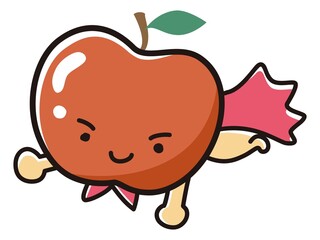 りんごのキャラクターのイラスト