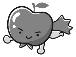 りんごのキャラクターのイラスト