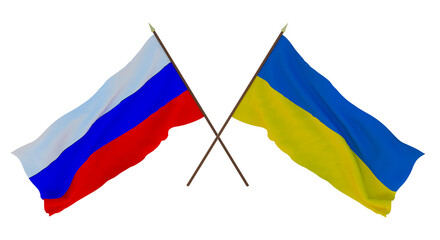 Background for designers, illustrators. National Independence Day. Flags of Russia and Ukraine