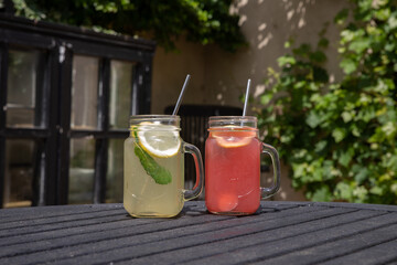 The tasty homemade summer lemonade