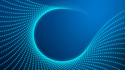 dots on circle on a blue background