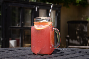The tasty homemade summer lemonade