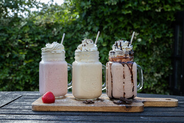 The tasty homemade summer milkshake