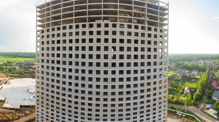 skyscrapers under construction on clear sky background