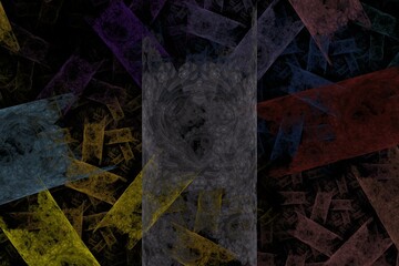 Sfondo nero con forme astratte colorate