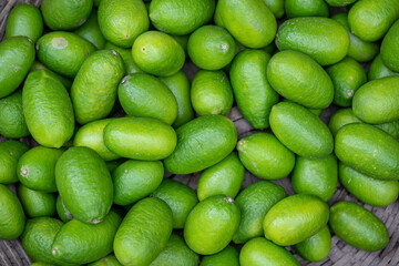 Juicy Green Lemon Limes Green Background
