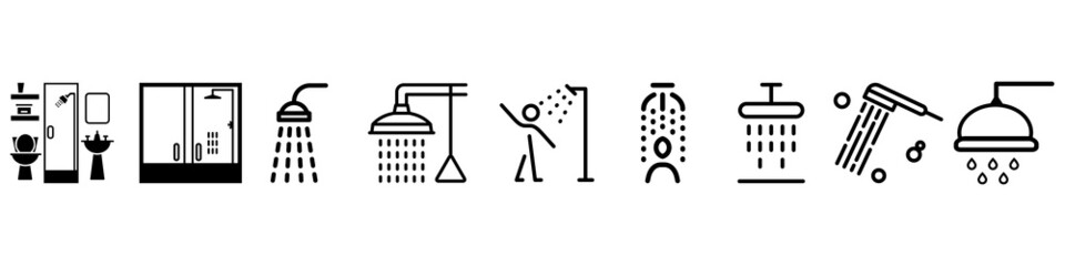 Shower icon vector set. hygiene illustration sign collection. bath symbol.