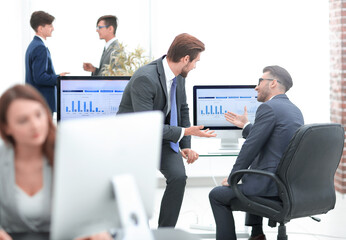 Group of business partners interacting during break