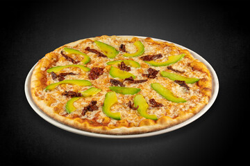 pizza on a white plate