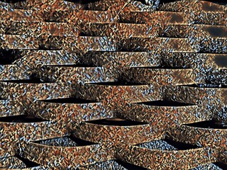 colourful steel 3D surface textured view