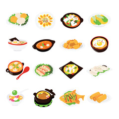 Cartoon Asian Cuisine Set