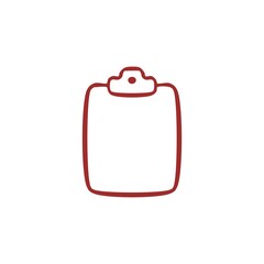 Blank clipboard hand drawn icon