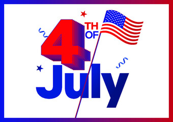 July 4th Independence Day celebration banners, posters