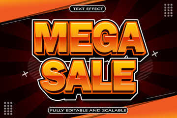 Mega Sale Editable Text Effect 3 Dimension Emboss Modern Style