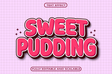 Sweet Pudding Editable Text Effect 3 Dimension Emboss Modern Style