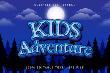 Kids Adventure Editable Text Effect 3 Dimension Emboss Modern Style