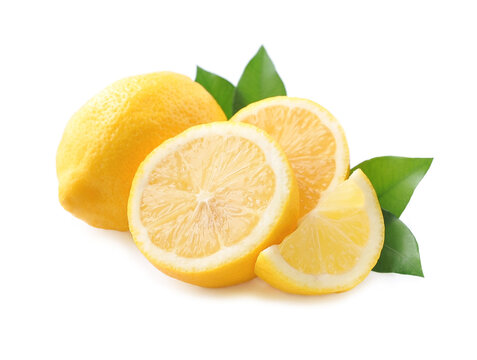 Sweet lemons fruits with leaves