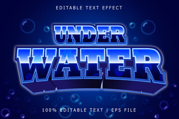 Under Water Editable Text Effect 3 Dimension Emboss Modern Style