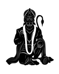 Lord Hanuman or Anjaneya, Hindu god vector isolated. Happy Hanuman Jayanthi. 