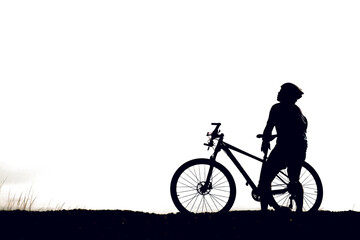 Obraz na płótnie Canvas Mountain biker silhouette with clipping path, easy to use.