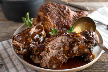 Turkey shanks with brown gravy