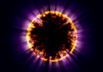 cell ball abstract particle on black 