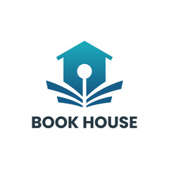 book house and  publishing logo