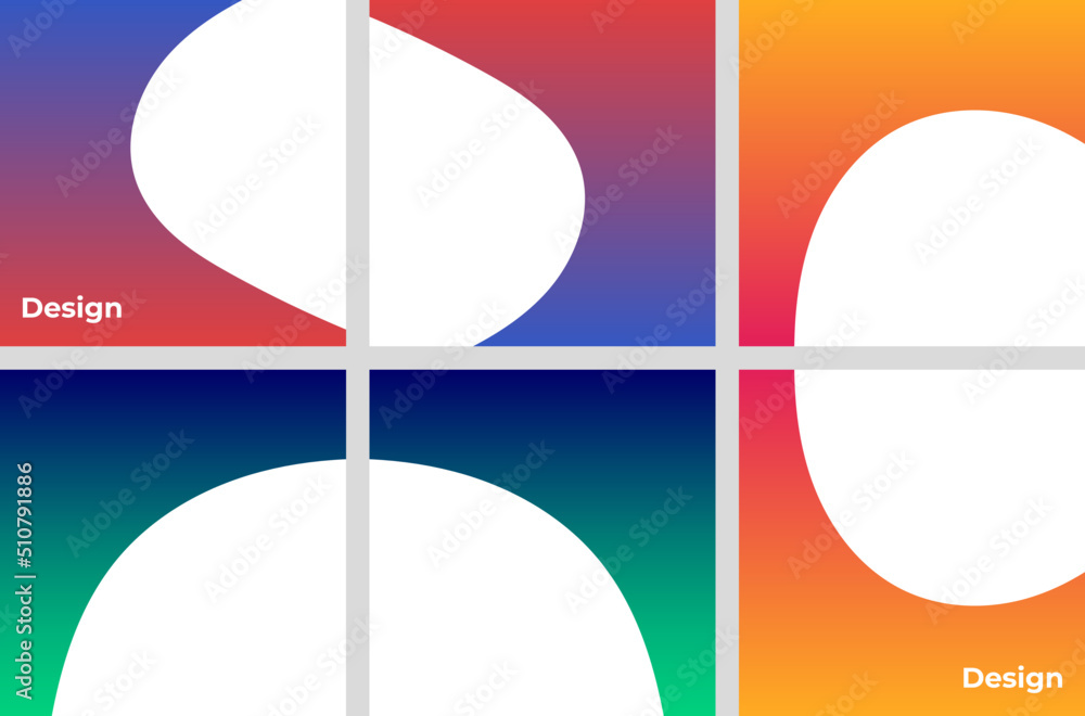 Aufkleber abstract minimal gradient color square post background design vector collection. creative art cover 
