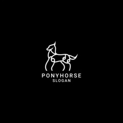 Pony horse logo design icon template