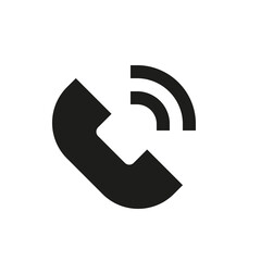 Phone call solid icon. Website contact glyph vector symbol. Classic telephone handset glyph vector symbol.