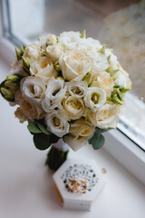 wedding bouquet on the table