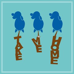 散歩中に、犬がした糞を持ち帰るよう促すイラスト