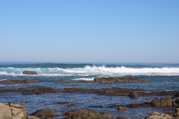 beach, rocks, waves and sea