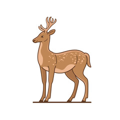 Cartoon deer - cute character for children. Vector illustration in cartoon style.