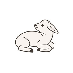 Illustration of goat cub. Simple flat vector illustration for emblem, badge, insignia.