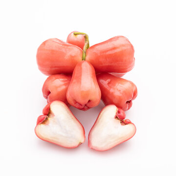 Rose apple isolated on white background. Food and health care concept