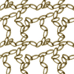 Obraz premium Watercolor seamless pattern in retro style. Vintage chains sectors geometric design, 60s, 70s style. Abstract forms and repeats.