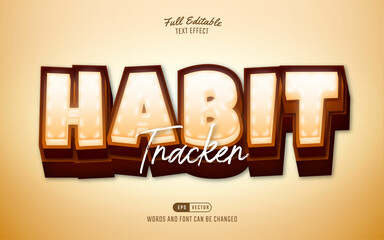 3d Editable Habit Tracker Text Effect Template
