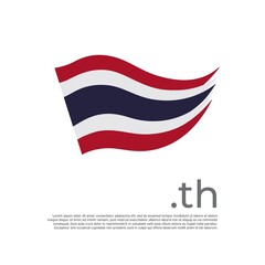 Thailand flag. Vector stylized design thai national poster on a white background. Flag painted with abstract brush strokes with th domain, place for text. State patriotic banner of thailand, cover