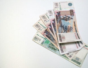 Banknotes of the Russian Federation. Rubles. High quality photo