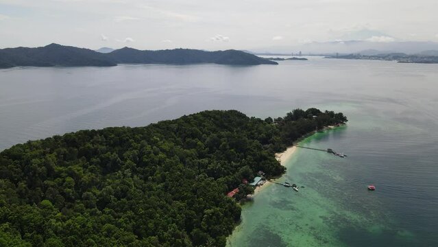 Aerial View of The Manukan, Mamutik and Sapi Islands of Kota Kinabalu, Sabah Malaysia