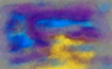 Fototapeta na wymiar Abstract art purple blue yellow gray background with liquid texture. divorces