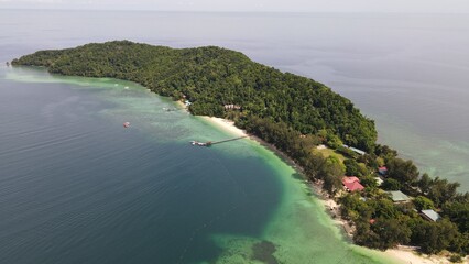 Aerial View of The Manukan, Mamutik and Sapi Islands of Kota Kinabalu, Sabah Malaysia