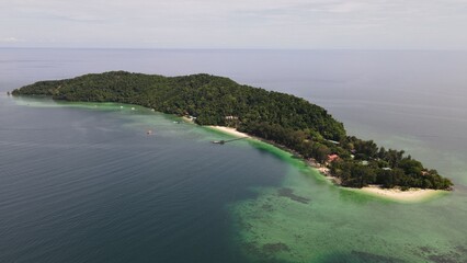 Aerial View of The Manukan, Mamutik and Sapi Islands of Kota Kinabalu, Sabah Malaysia