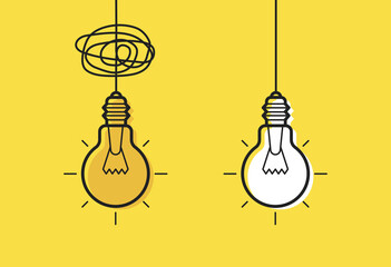 Creative concept light bulb. Business and leadership concept. Vector illustration.