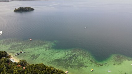 Aerial View of The Manukan, Mamutik and Sapi Islands of Kota Kinabalu, Sabah Malaysia