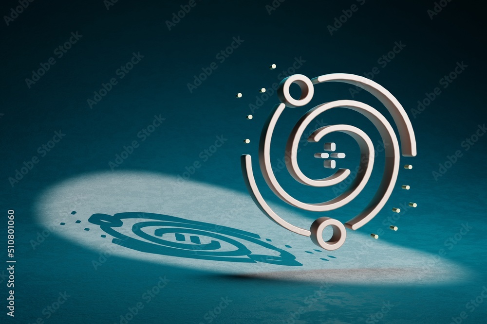 Poster beautiful abstract illustrations galaxy and start symbol icon on a dark blue background. 3d renderin