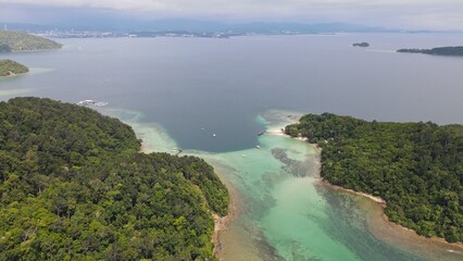 Aerial View of The Manukan, Mamutik and Sapi Islands of Kota Kinabalu, Sabah Malaysia
